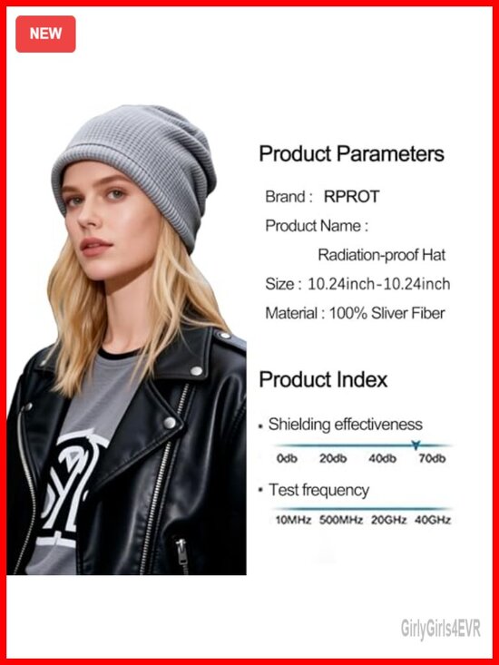 99.99% Anti-Radiation Beanie Hat EMF Shield Silver Fiber Cap main image 5